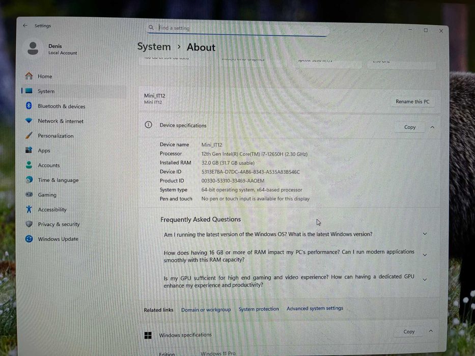 Mini-PC Geekom Mini-IT12 I7-12650H 32GB RAM