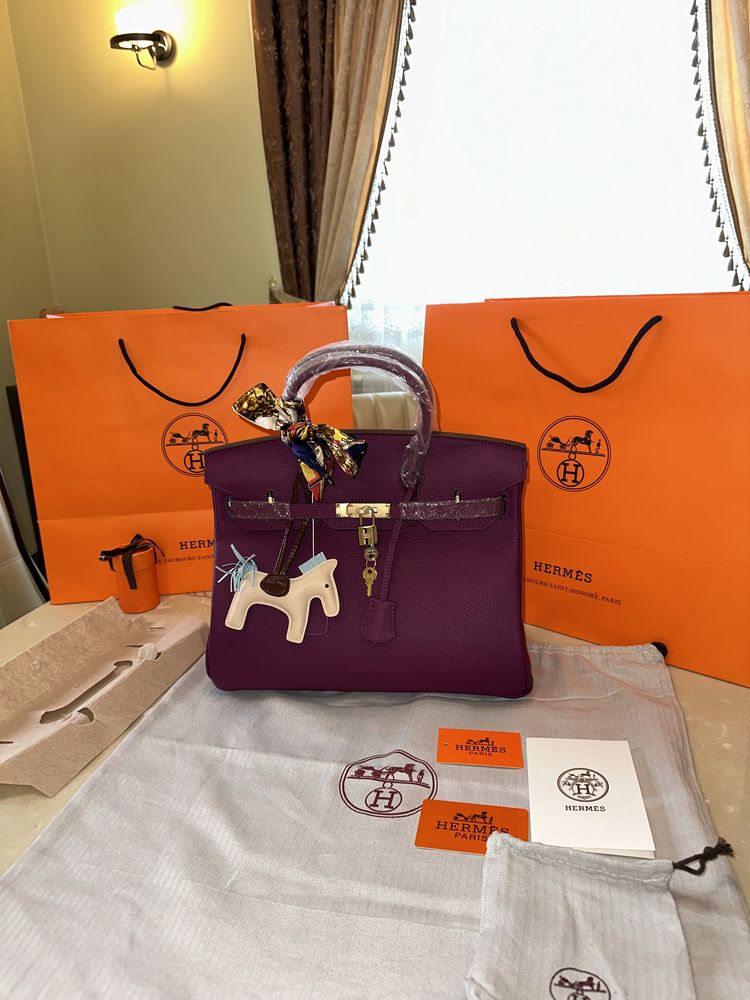 Geanta Hermes Birkin 35cm Mov Piele naturala 100%/Punga Hermes