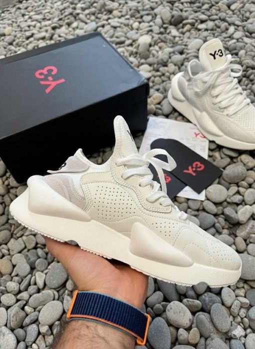 Adidasi Y3 Kaiwa Alb - Full Box - Piele Naturala