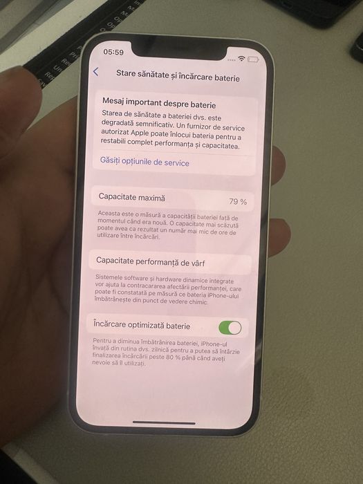 iPhone 12 alb impecabil, 128 GB, fără defecte, baterie 79%