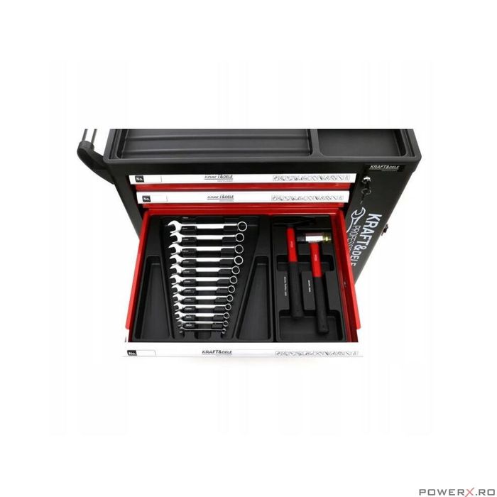 Dulap scule complet echipat, 6 sertare, 262 piese, Kraft