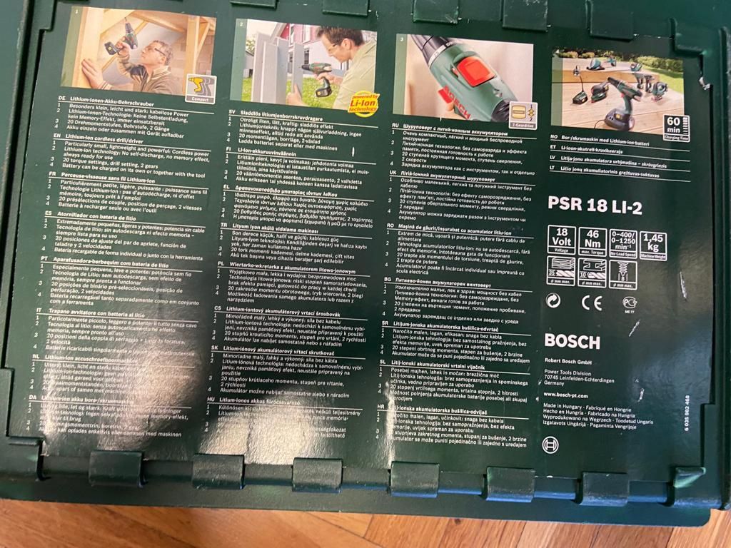 Pachet (corp,acumulator și încărcător) Bosch PSR-Li2, 18V, nou