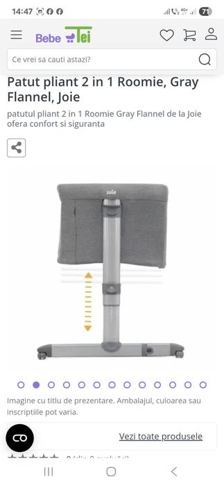 Pătuț pliant 2 in 1 pentru bebeluși