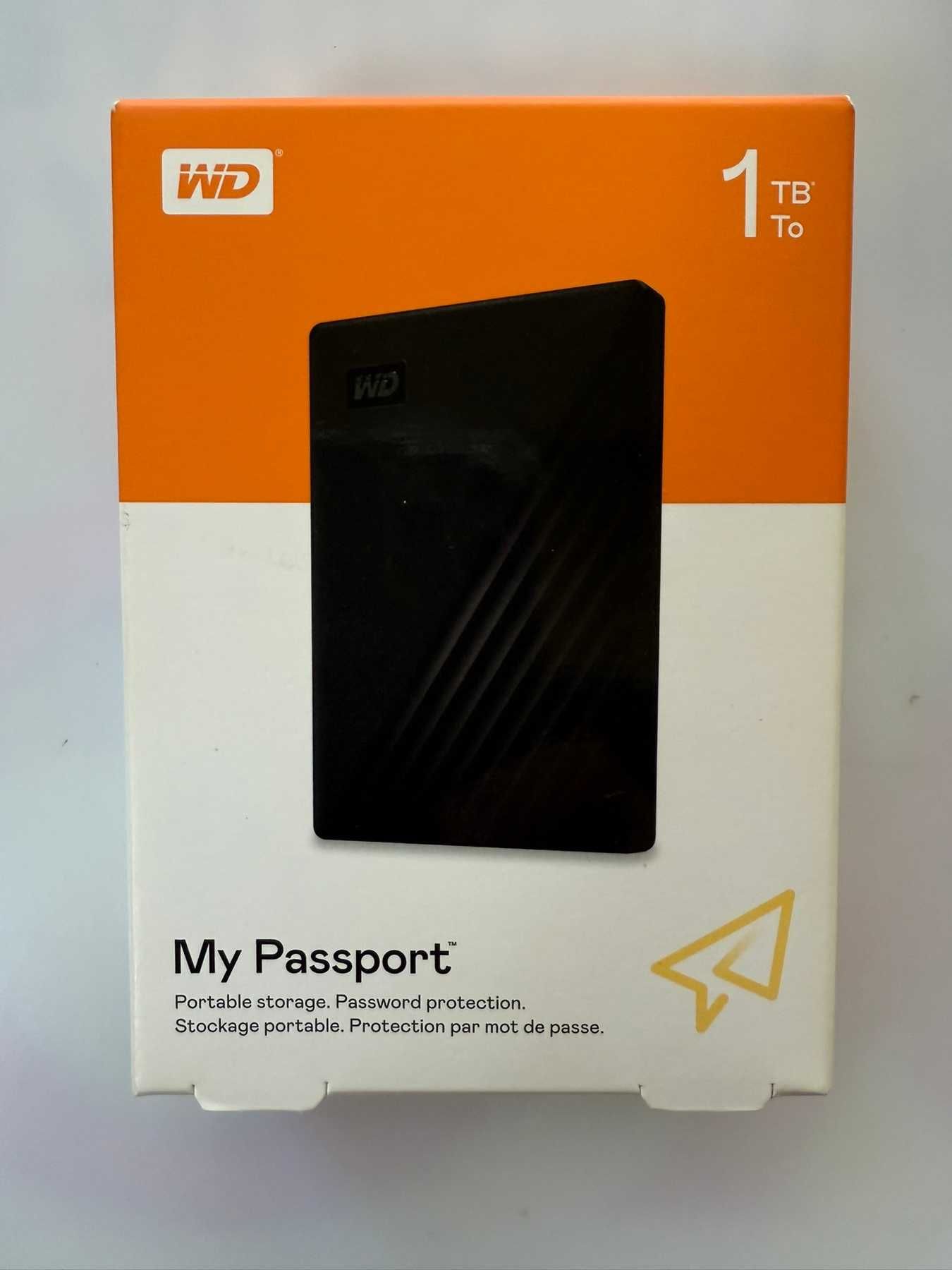 Външен хард диск WD My Passport 1TB USB 3.2, черен