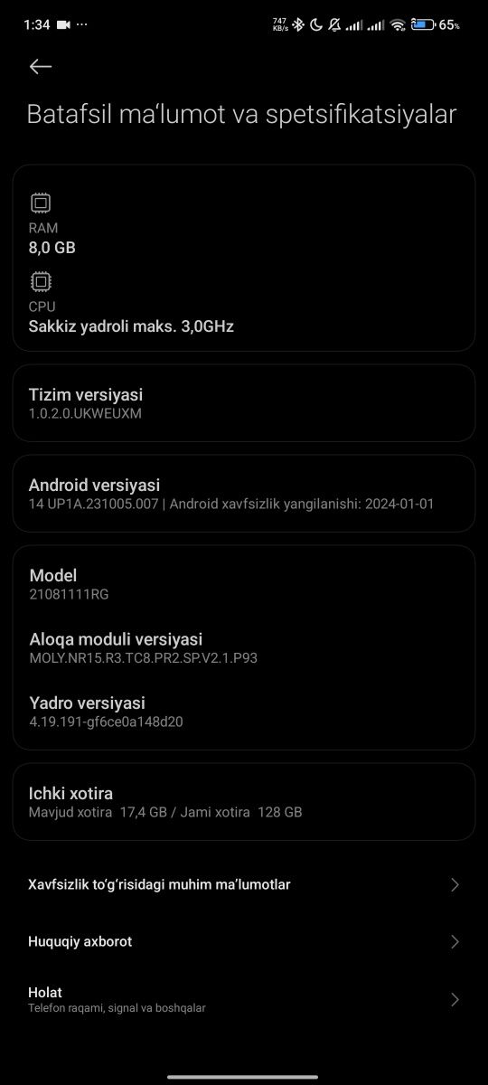 Xiaomi 11t5G 120hz