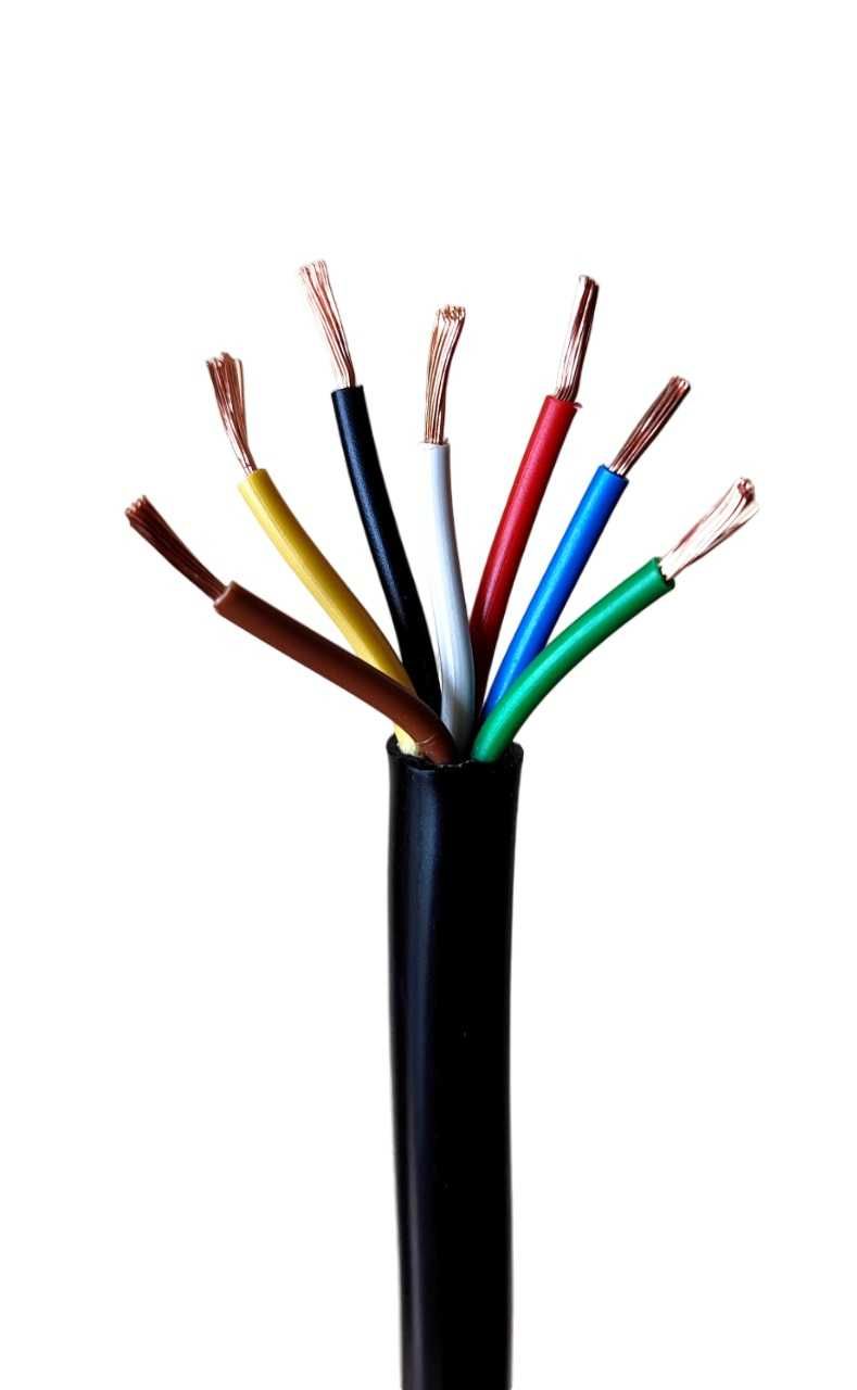 Cablu 7 x 0,75 mm² fire pentru conexiunea electrica rulota / remorca