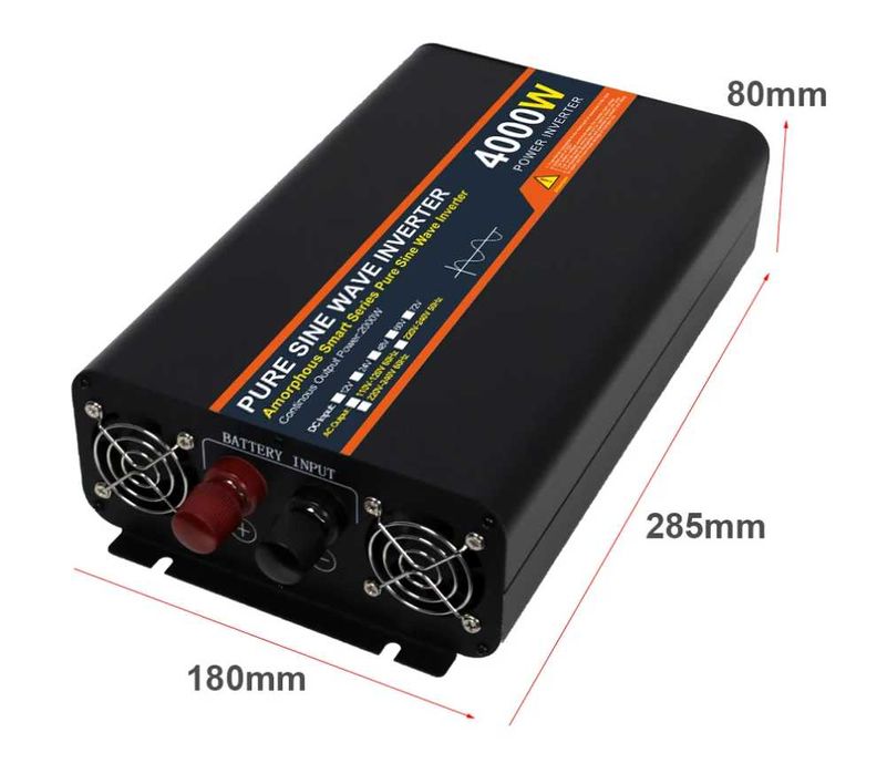 Чист синусоидален инвертор 4000W DC 12V/24V към AC 220V