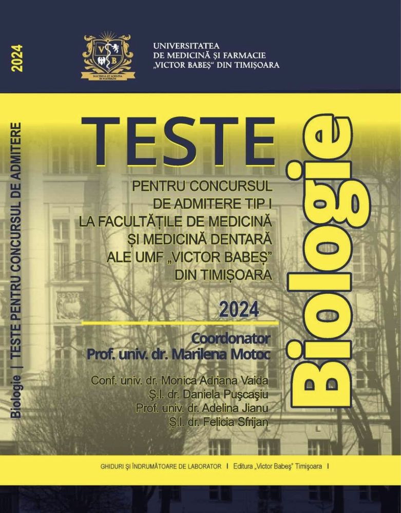 Teste Biologie si Chimie Medicina Timisoara 2024