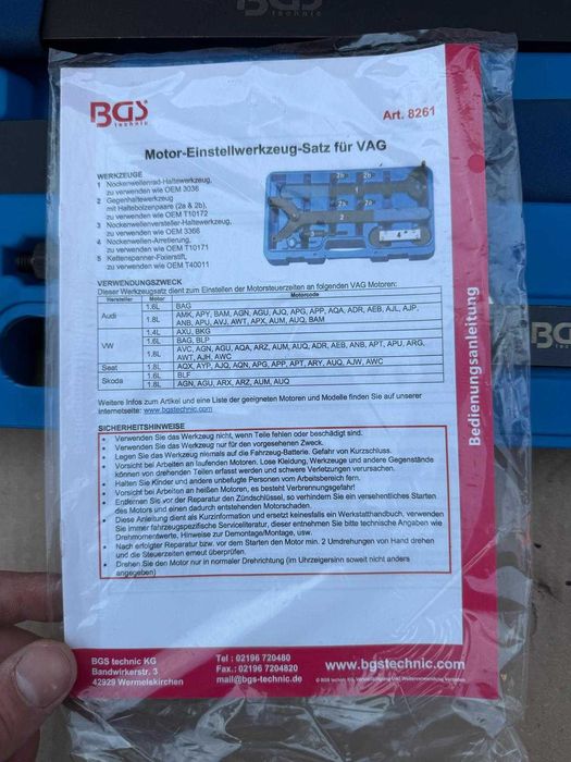 Set trusa cale distributie pentru motoare BGS,  VAG 1.6L si 1.8L FSI