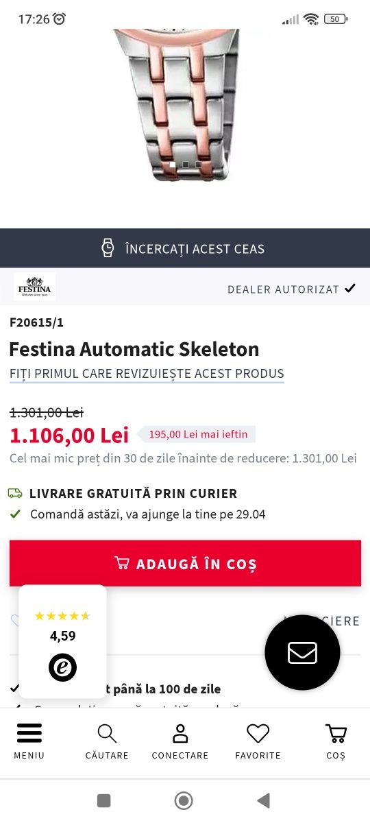 Ceas automatic Festina în garanție!