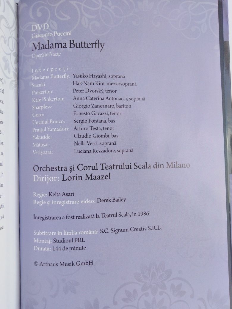 Madama Butterfly Giacomo Puccini Scala din Milano Madame Butterfly