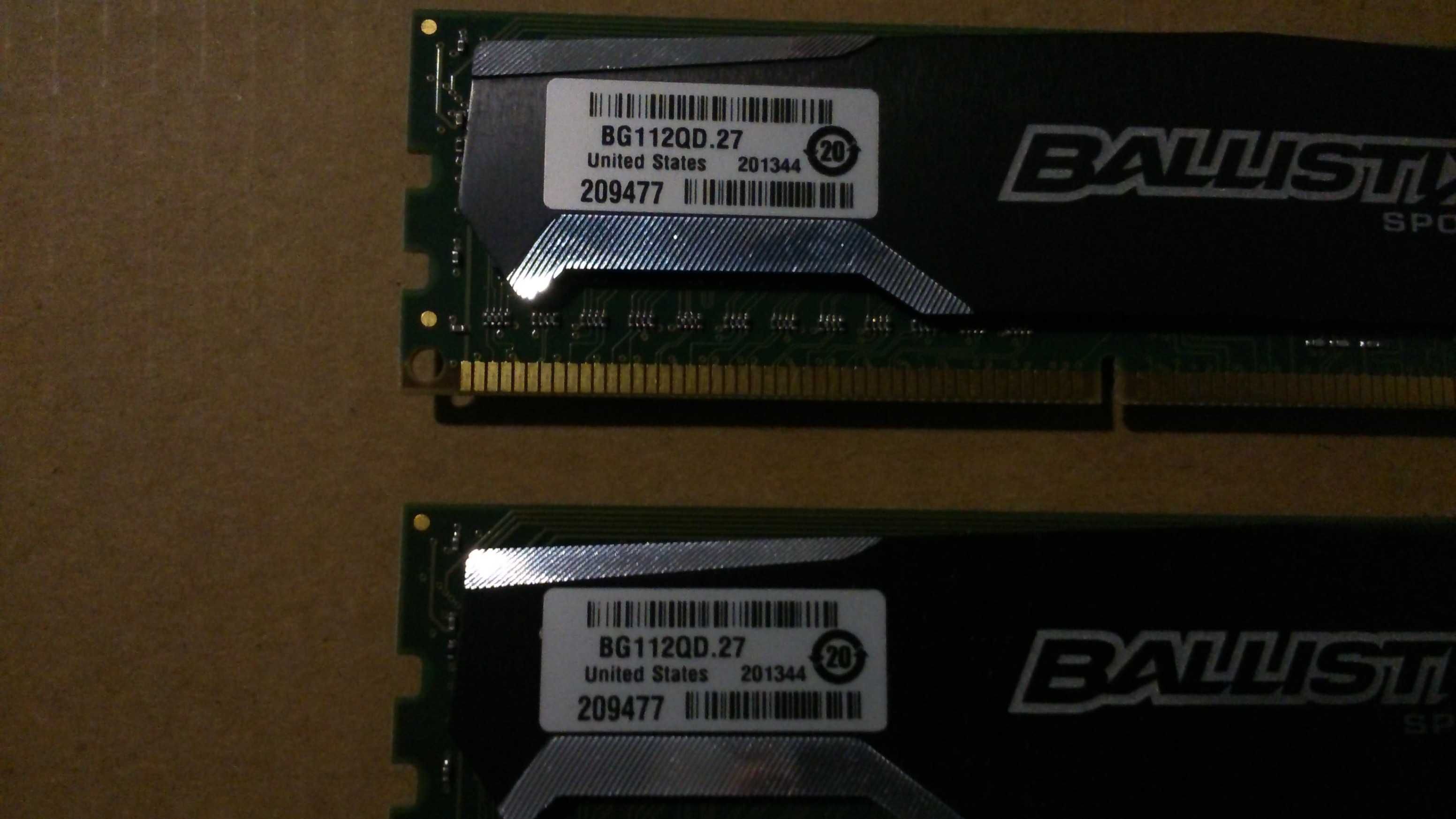 2  Memorii  Crucial  DDR3 8GB  1600 Mhz  CL 9 - Utilizate