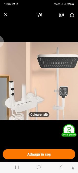 Set Coloană de Duș Premium cu Design Elegant alb