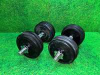 Set gantere din fier cauciucate 35kg 30/31mm