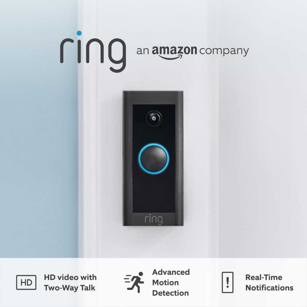 Сертифициран обновен позвъняващ видео звънец, кабел, Amazon RING