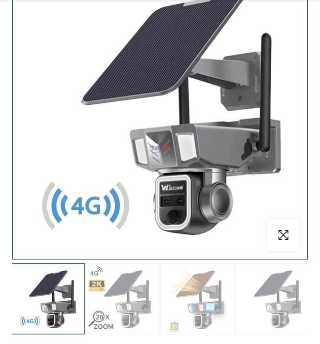 Camera Supraveghere 4G 2K Ultra HD, Duble Lens, 20X Optical ZOOM, Inca