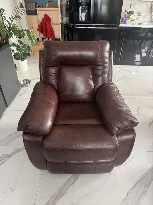 Разтегателен фотьойл / кресло - естествена кожа