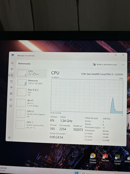 Laptop gaming| i5gen 12| RTX2050| 16gb ram| ssd NVMI 512gb ca nou