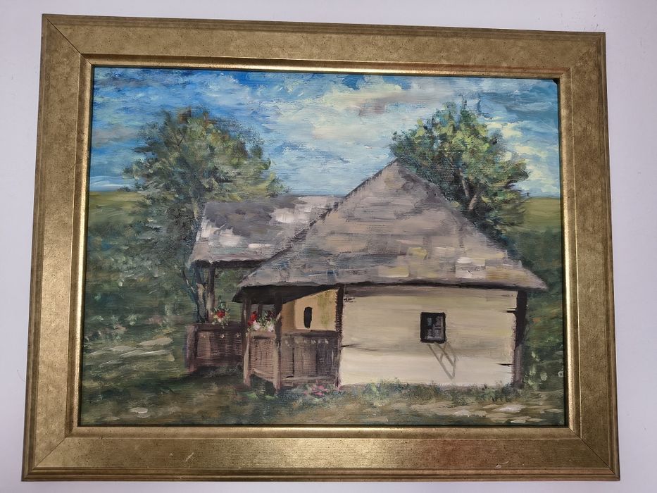 Tablou pictura in ulei Ceaușescu Scornicești