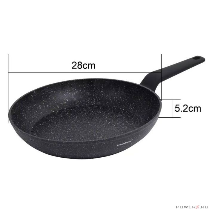 Tigaie din aluminiu turnat, marmorata, neagra, 28cm, Klausberg