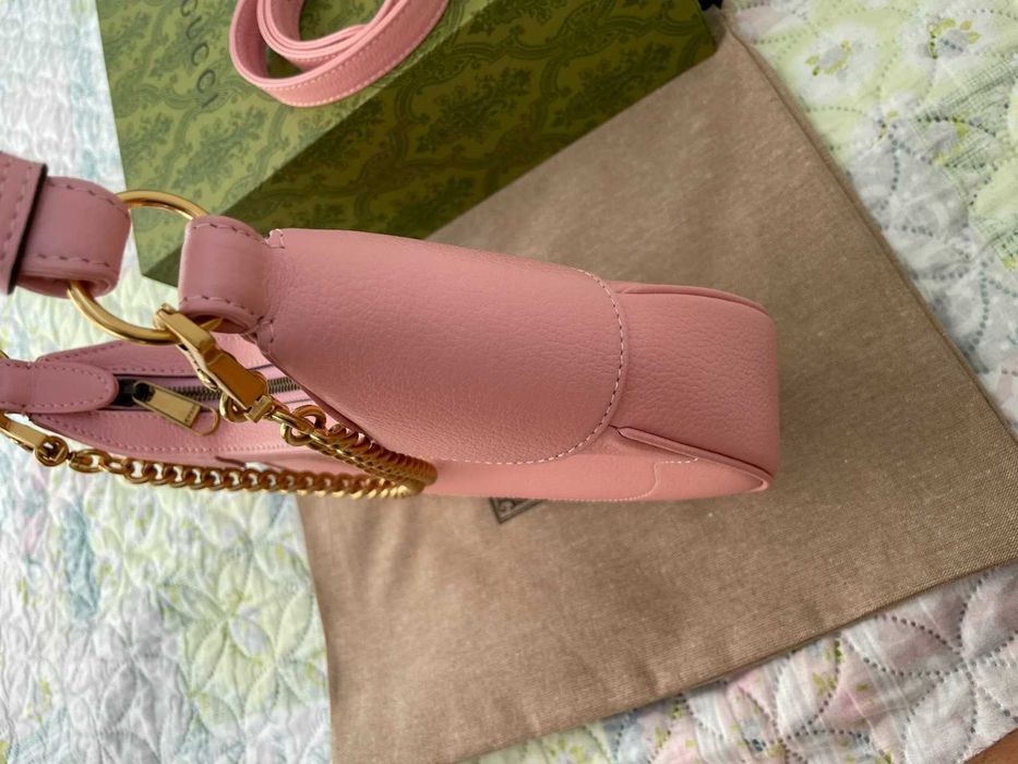 Гучи Розова Кожена чанта Оригинална Gucci Aphrodite Дръжка И Синджир