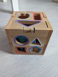Cub lemn sortator jucării copii forme