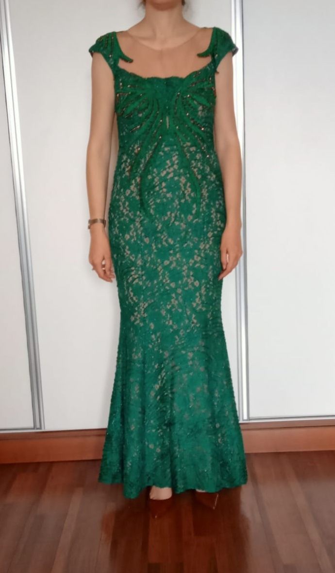 Rochie de seara, verde smarald, lunga