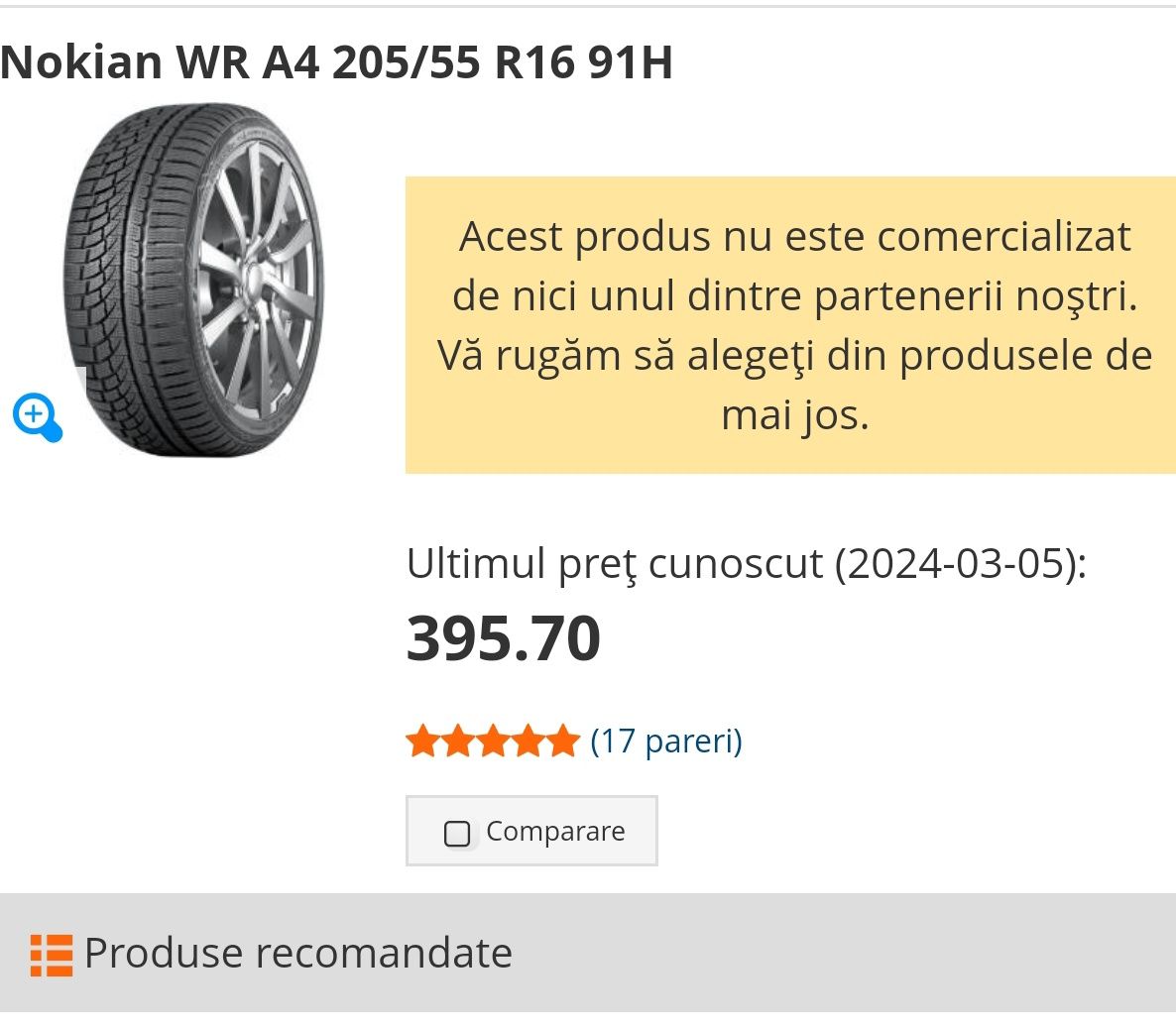 Jante tablă R16 cu anvelope iarna Nokian 205/55/16