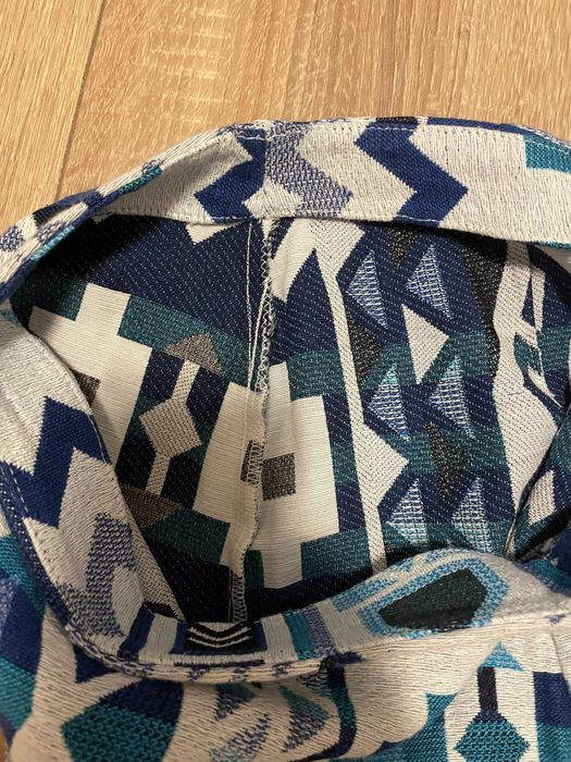 Fusta scurta H&M alba albastra 36 tesatura model aztec