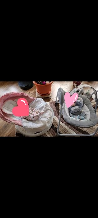 Leagăn electric cu muzica - gri