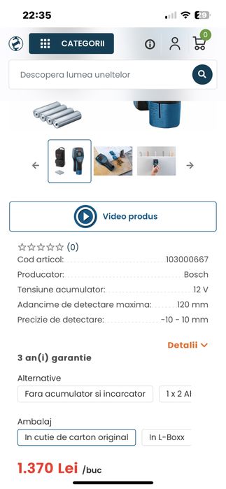 Detectoare Bosch D-Tech 120 sau GMS 120-Sigilate