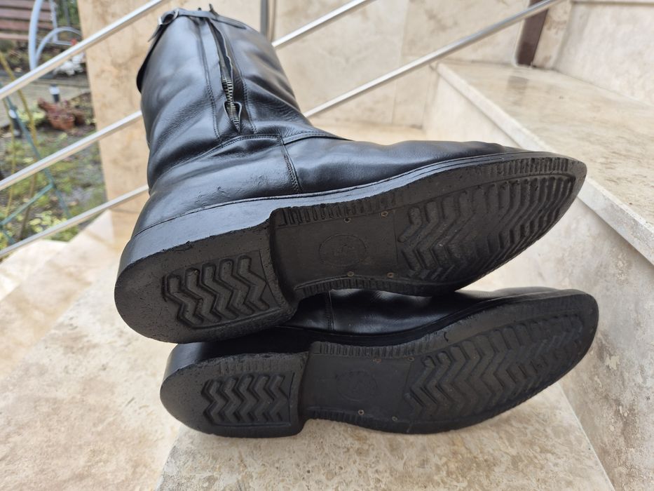 Cizme din piele, nr. 45, îmblanite, cu fermoar