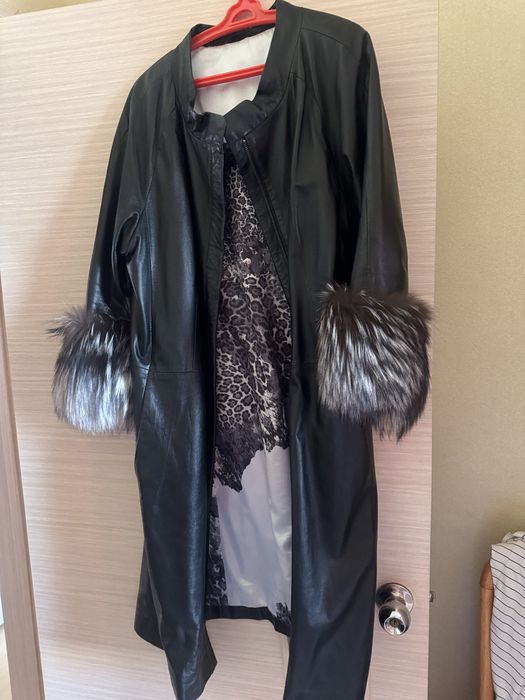 стильный кожаный тренч Турция