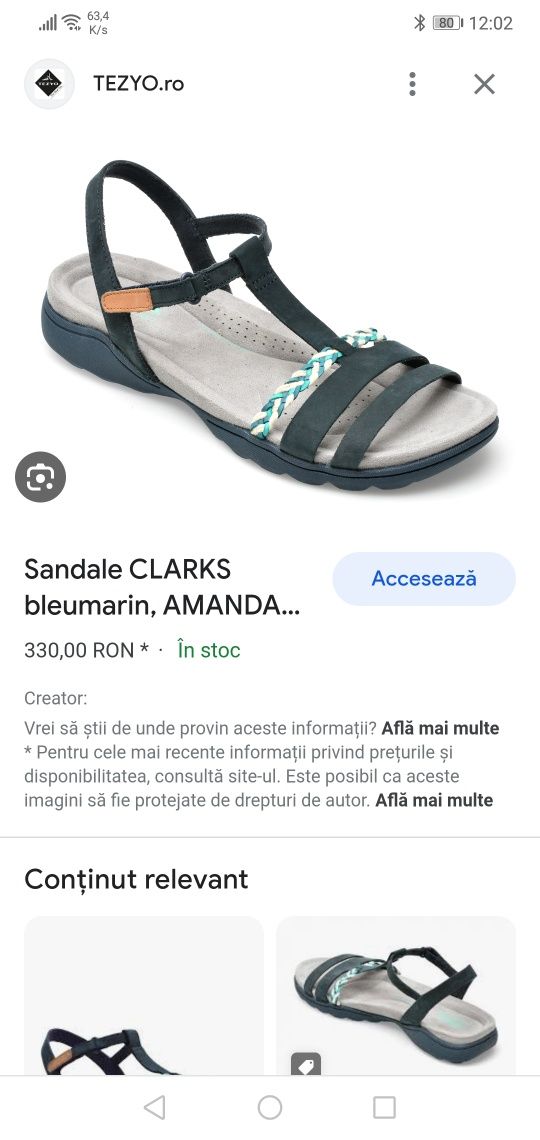 Sandale dama Clarks 39-40
