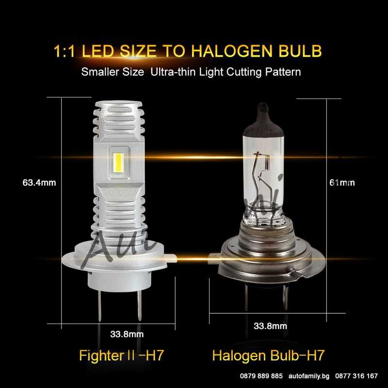 Ново!CAG LED крушки Slim H7 Fighter II 20W 4800Lm Aluminium 12-24V