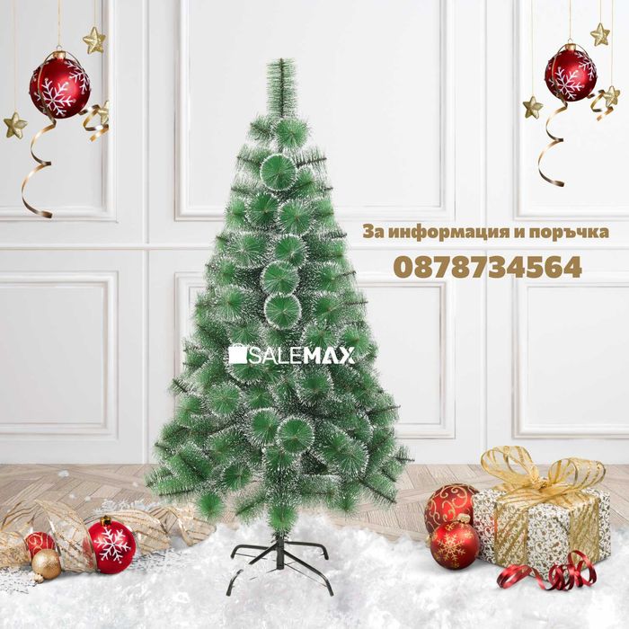 Изкуствена Коледна Елха Жилкова със Сняг / Заснежени Връхчета