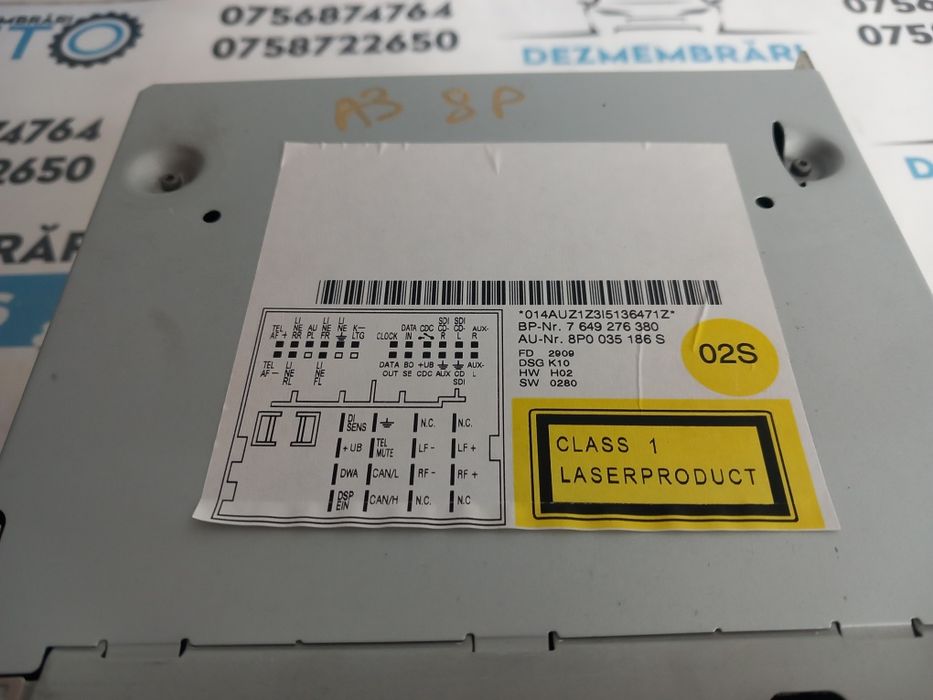 CD player Audi a3 8p