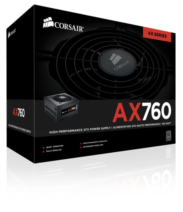 Захранване CORSAIR AX760 ATX Power Supply-760 Watt 80 PLUS® PLATINUM