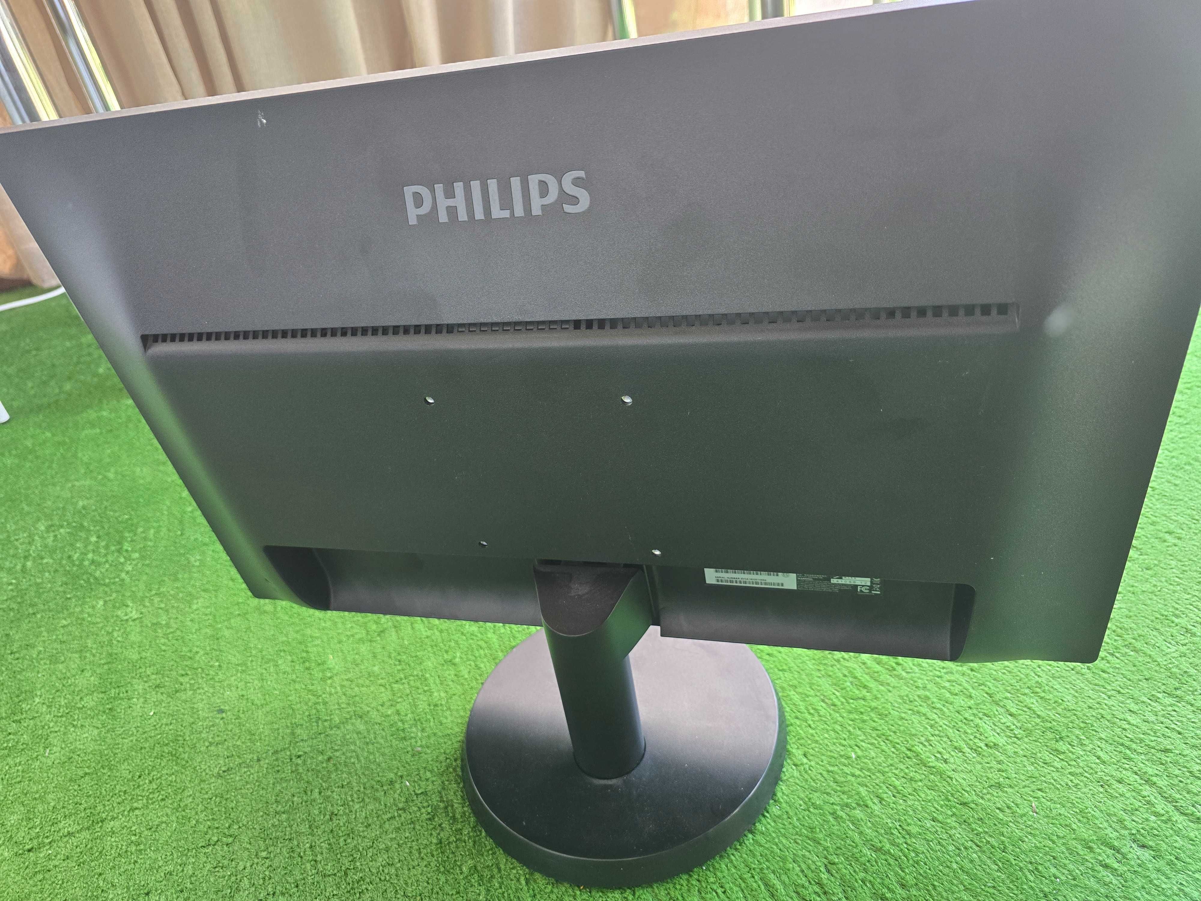 Monitor LED Philips 23.6", Full HD, VGA, DVI, Negru + cablu HDMI 4K
