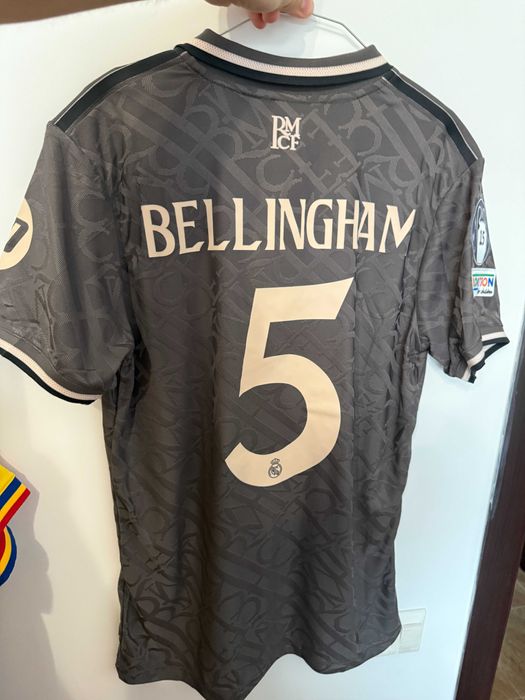 Tricou Bellingham Real Madrid away gri player version fotbal