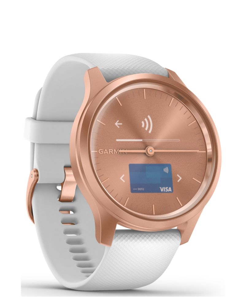 Ceas Smartwatch Garmin Vivomove Style, Rose Gold/White, Silicone