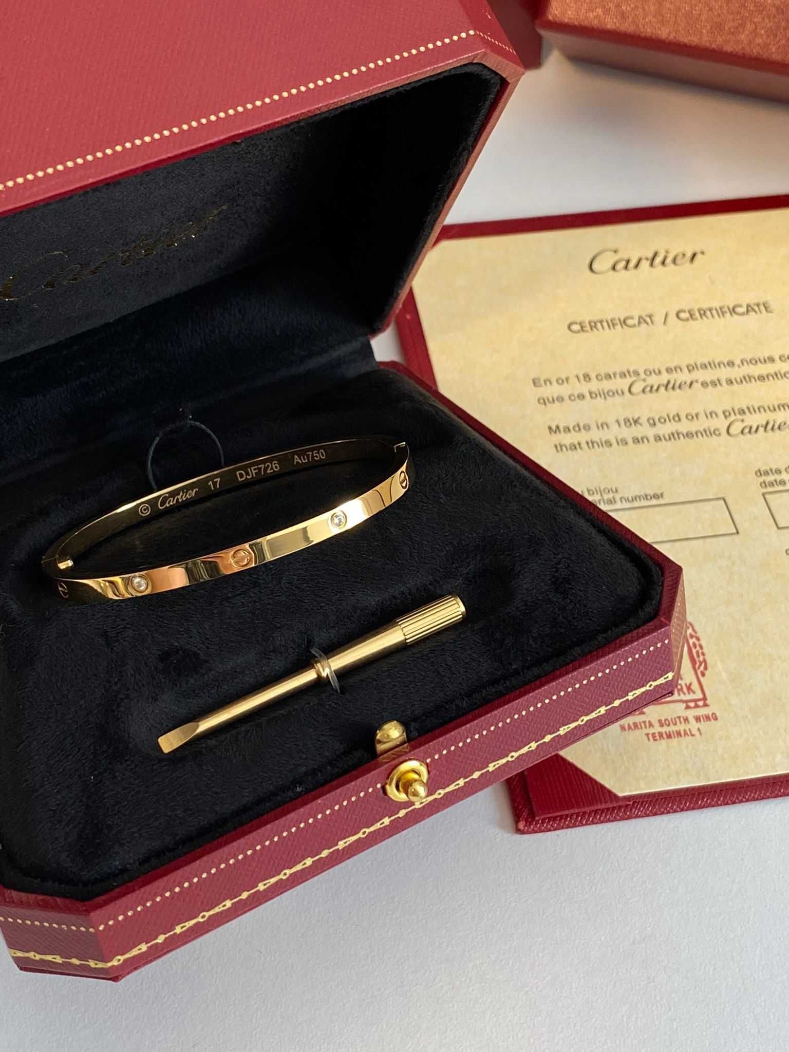 Brățară Cartier LOVE Slim 17 Gold 750 Diamond cu Cutie