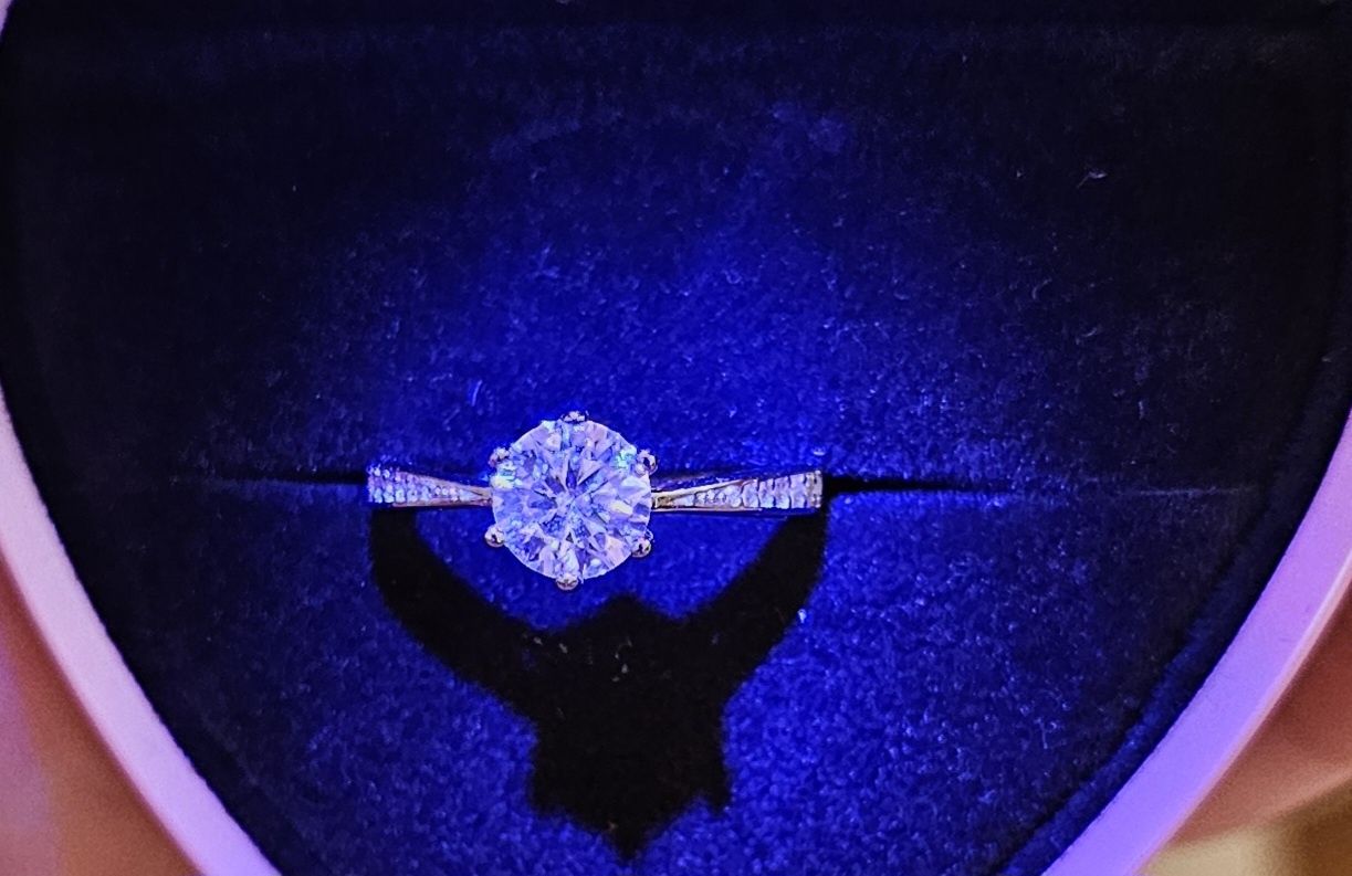Inel din argint cu piatra moissanite-certificat Gra_Testat