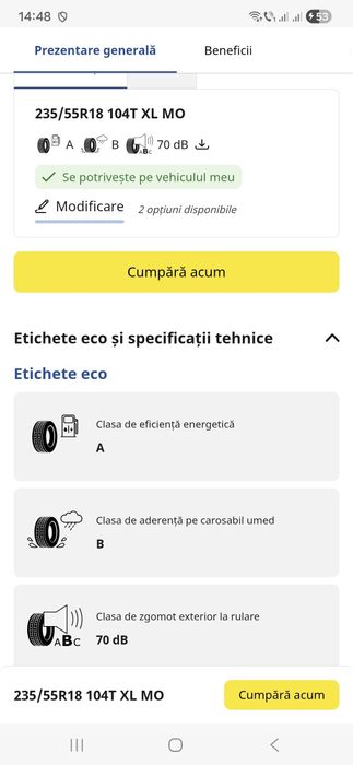 Anvelope vară Michelin 235/55/R18 e.Primacy 4buc