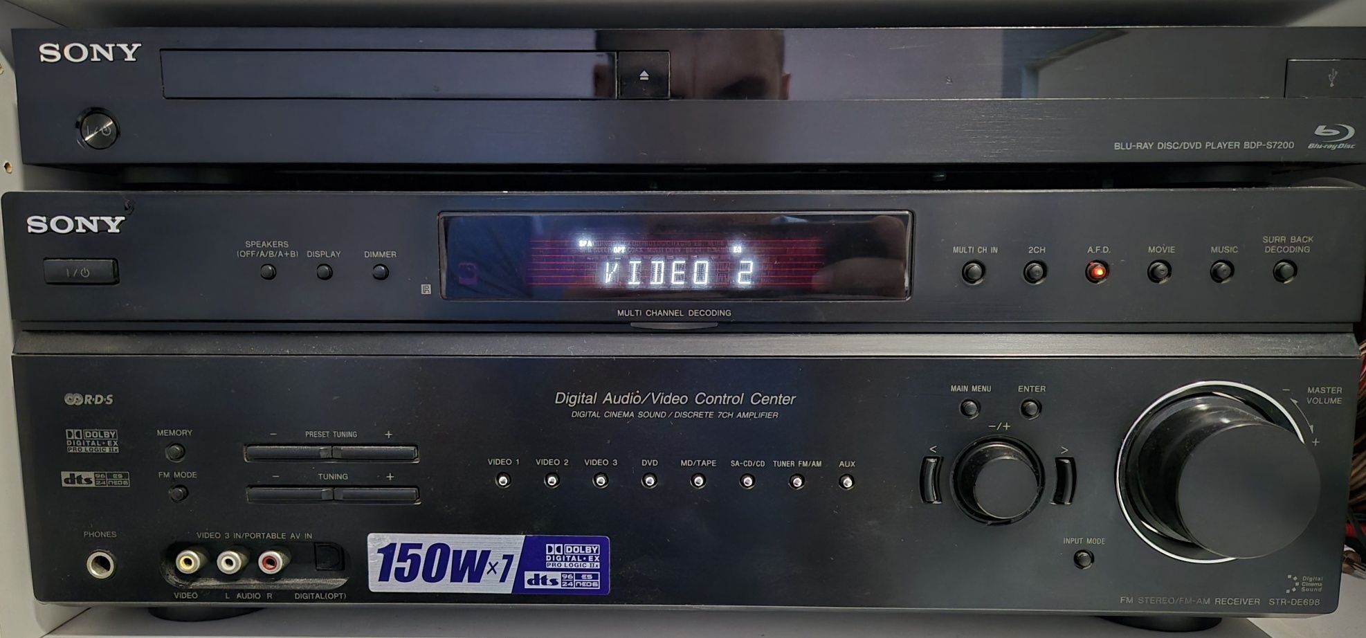 Amplituner Receiver sistem Sony cu telecomanda și boxe