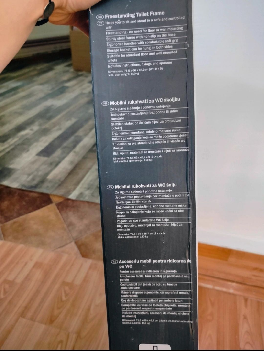 Suport metalic pentru ridicarea de pe wc