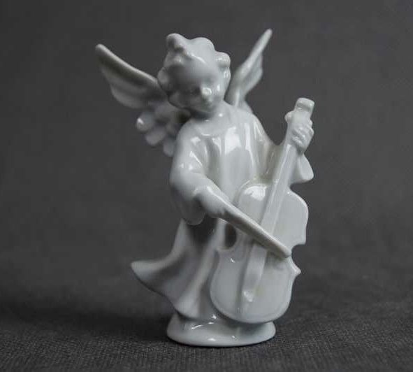 Порцеланов музикален ангел с виолончело Gräfenthal