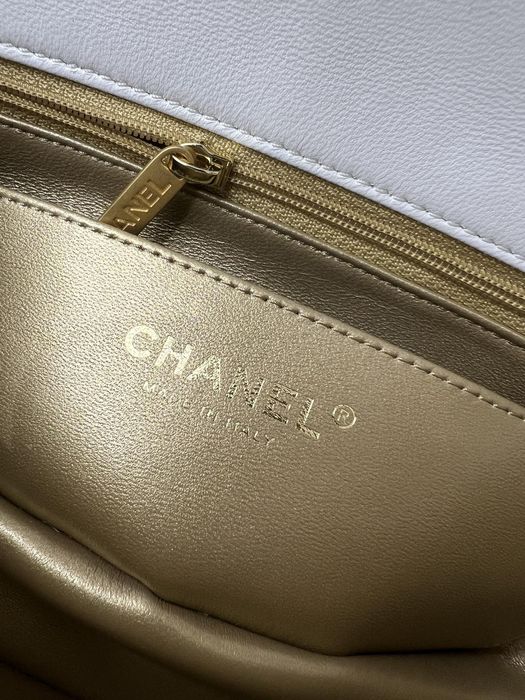 Geanta Chanel classic 20cm, alb, Premium