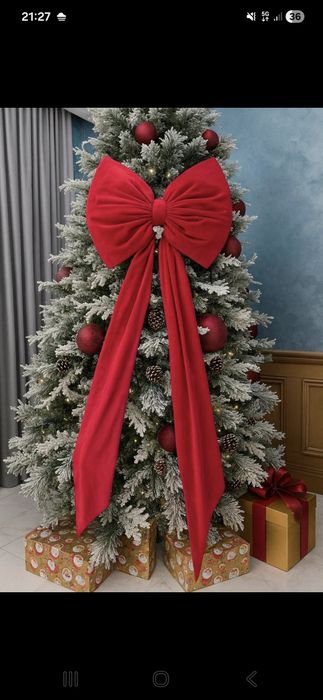 Fundă uriașă din catifea rosie 50 cm lungime si 2 m panglica