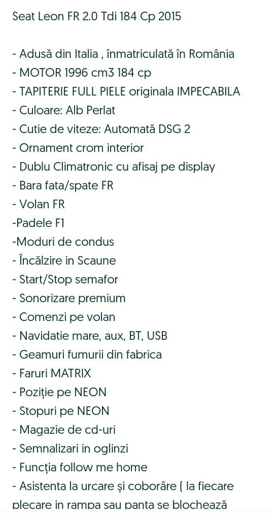 Seat leon fr euro 6